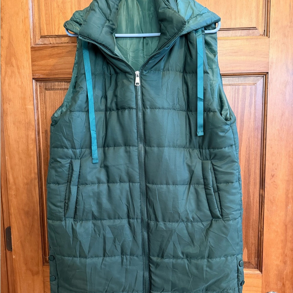 Women's Green Quilted Vest